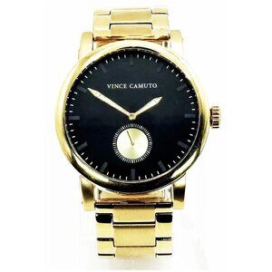 VINCE CAMUTO The Cadet VC/1109BKGP Men's 44mm Gold Tone / Black Dial Watch NWT